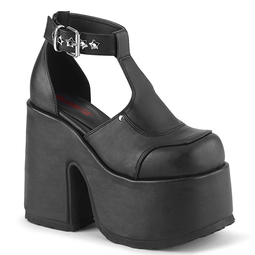 Demonia Platform Black Vegan Leather
